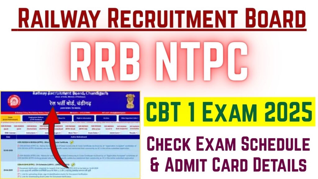 RRB NTPC CBT 1 Exam 2025 