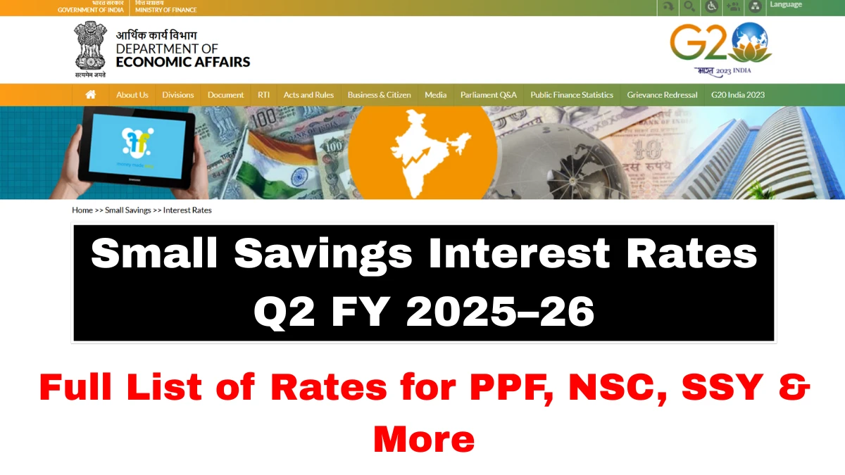 Small Savings Interest Rates Q2 FY 2025–26