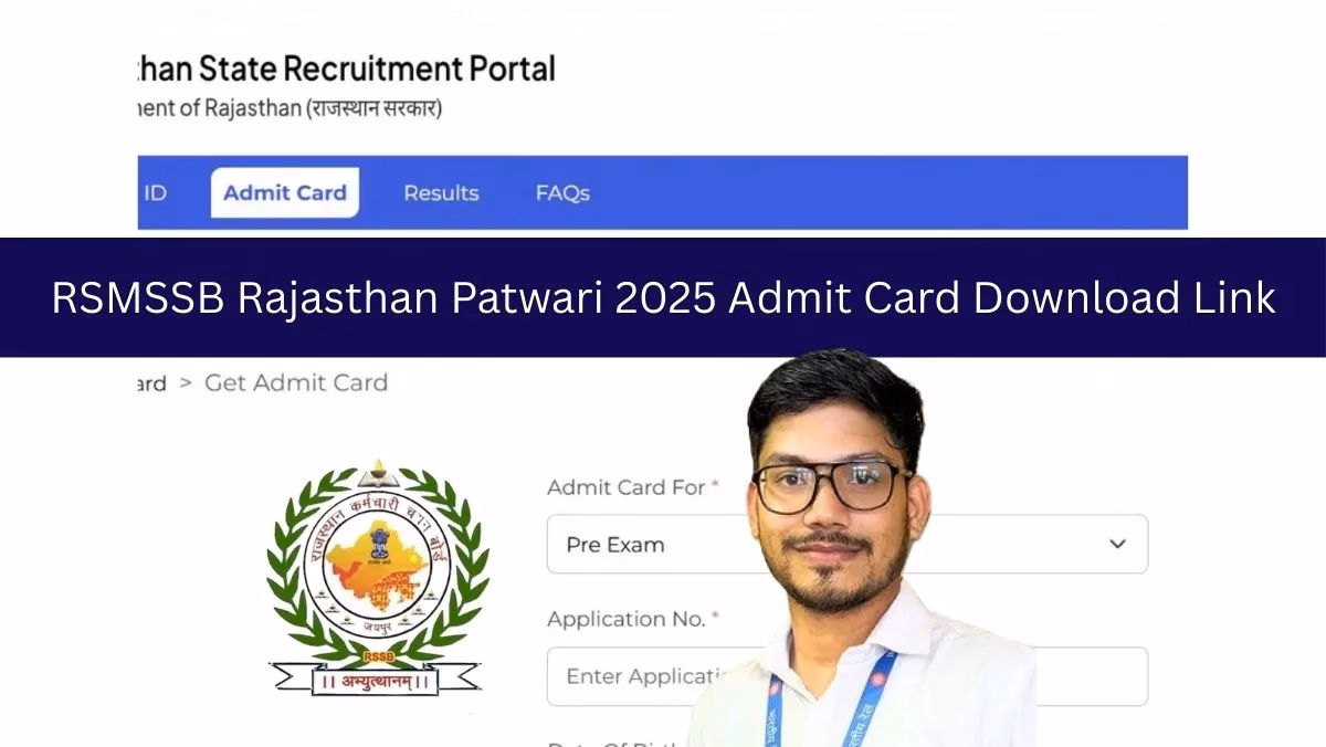 RSMSSB Rajasthan Patwari 2025 Admit Card Download